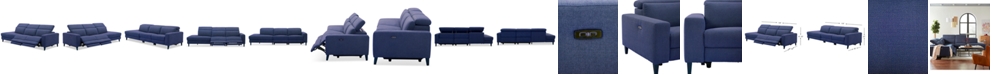 Furniture CLOSEOUT! Sleannah 3-Pc. Fabric Bumper Sectional with 2 Power Recliners